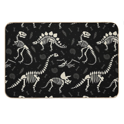 Dinosaur Fossils in Black Bath Mat