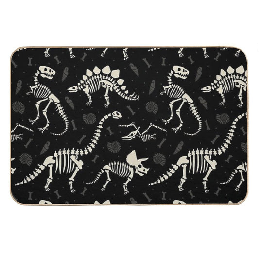 Dinosaur Fossils in Black Bath Mat