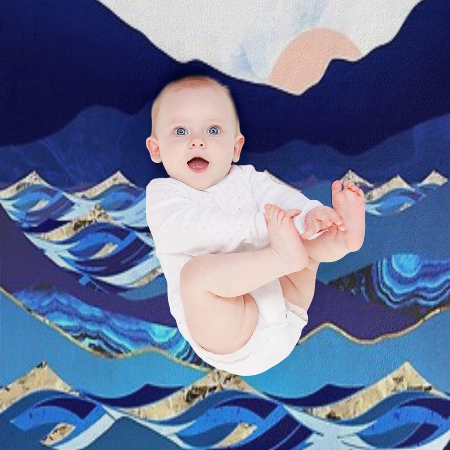 Ocean Blue Throw Blanket