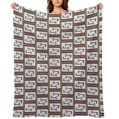 Pair of Keys (cross Stitch Style) Throw Blanket