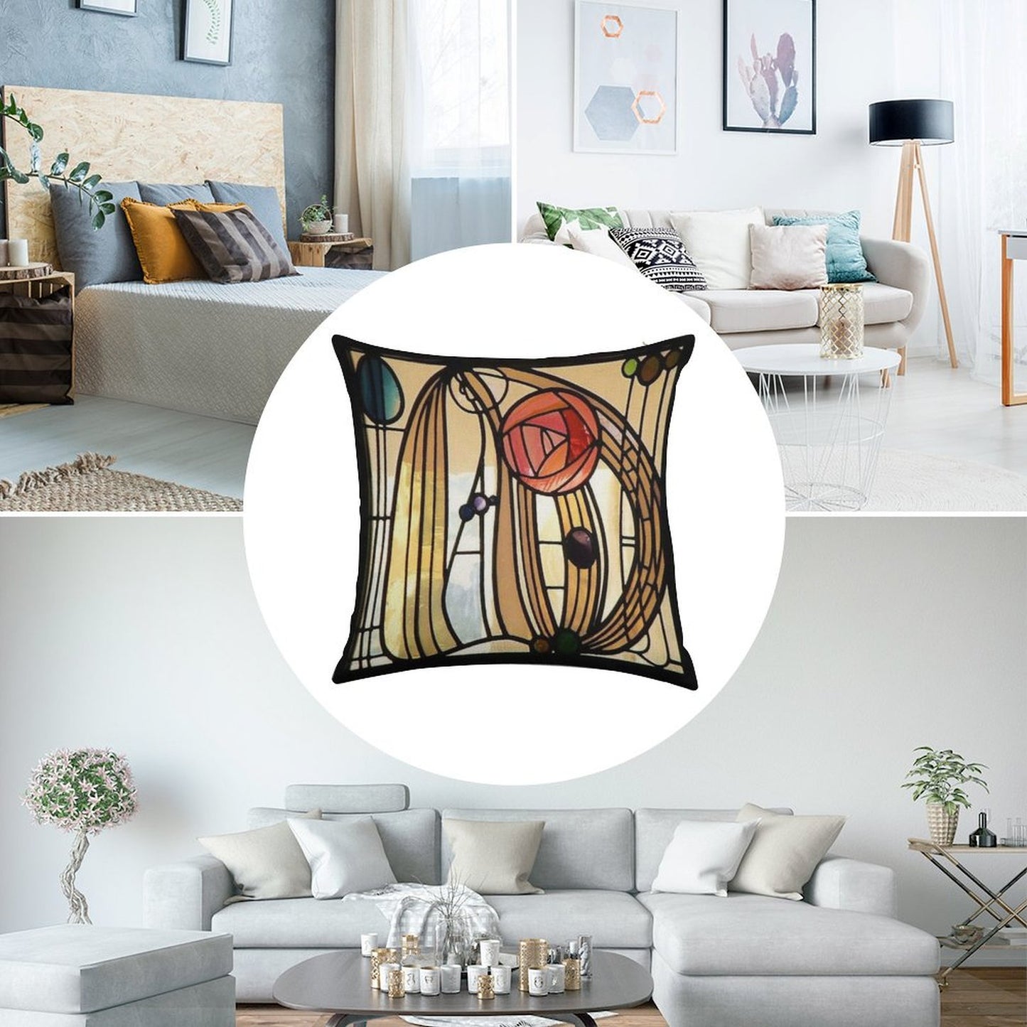 MacIntosh Rose Linen Throw Pillow Cover