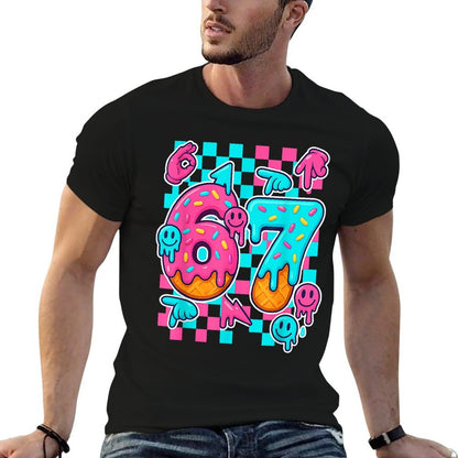 Six Seven Ice Cream Drip Meme 67 Funny Gen Alpha Slang 6 7  Classic T-Shirt