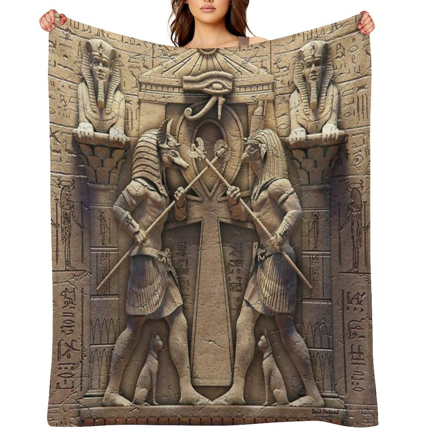 Egyptian Gods Throw Blanket