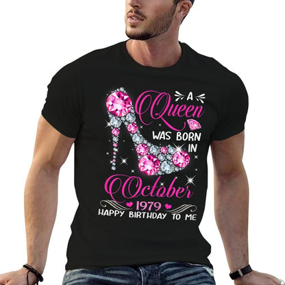 Womens Queens Are Born in October 1979 T 40th Birthday Gift Comfortable T-Shirt