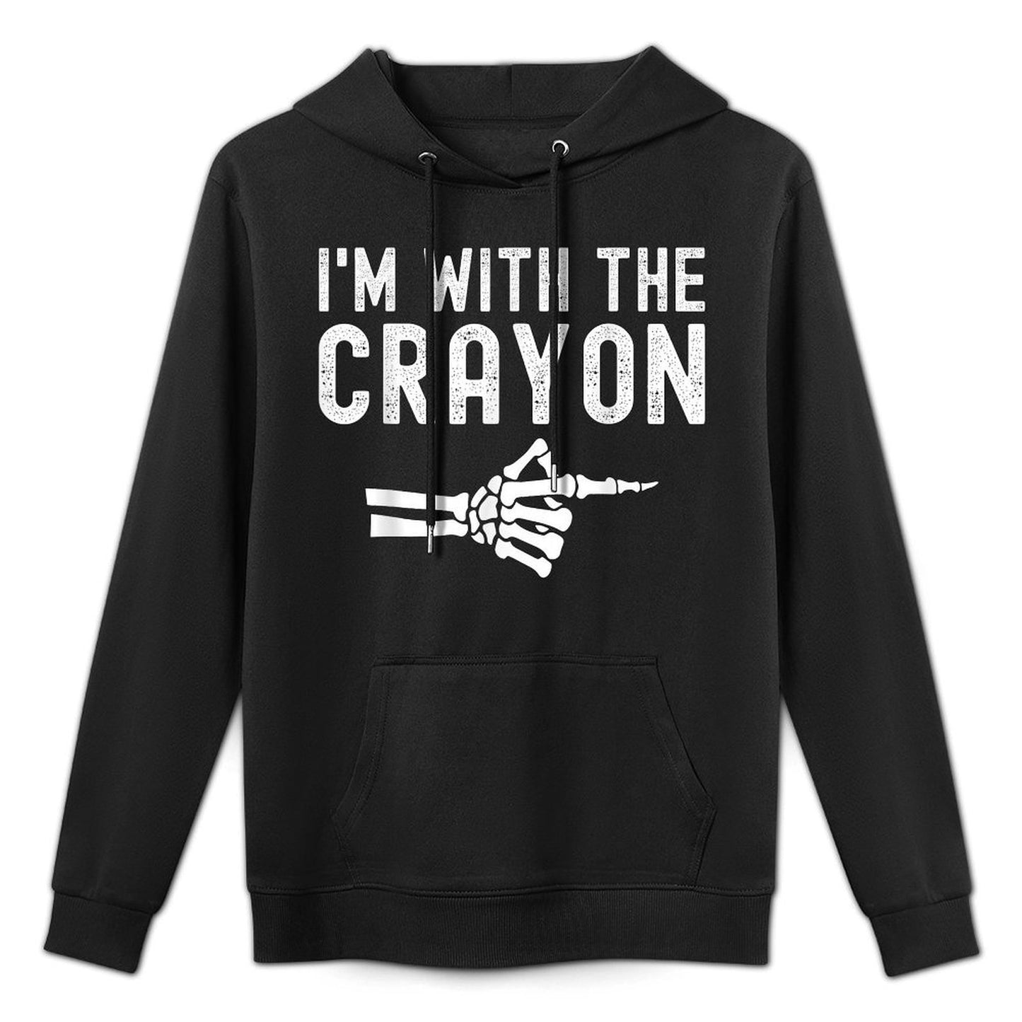 Im With The Crayon Funny Skeleton Halloween Couples Pilling-Resistant Hoodie