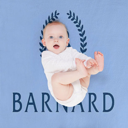 Barnard College Baby Blue Logo Throw Blanket