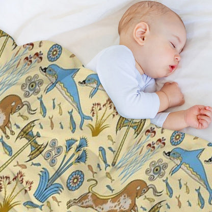 Minoan Fresco Motifs Pattern Throw Blanket