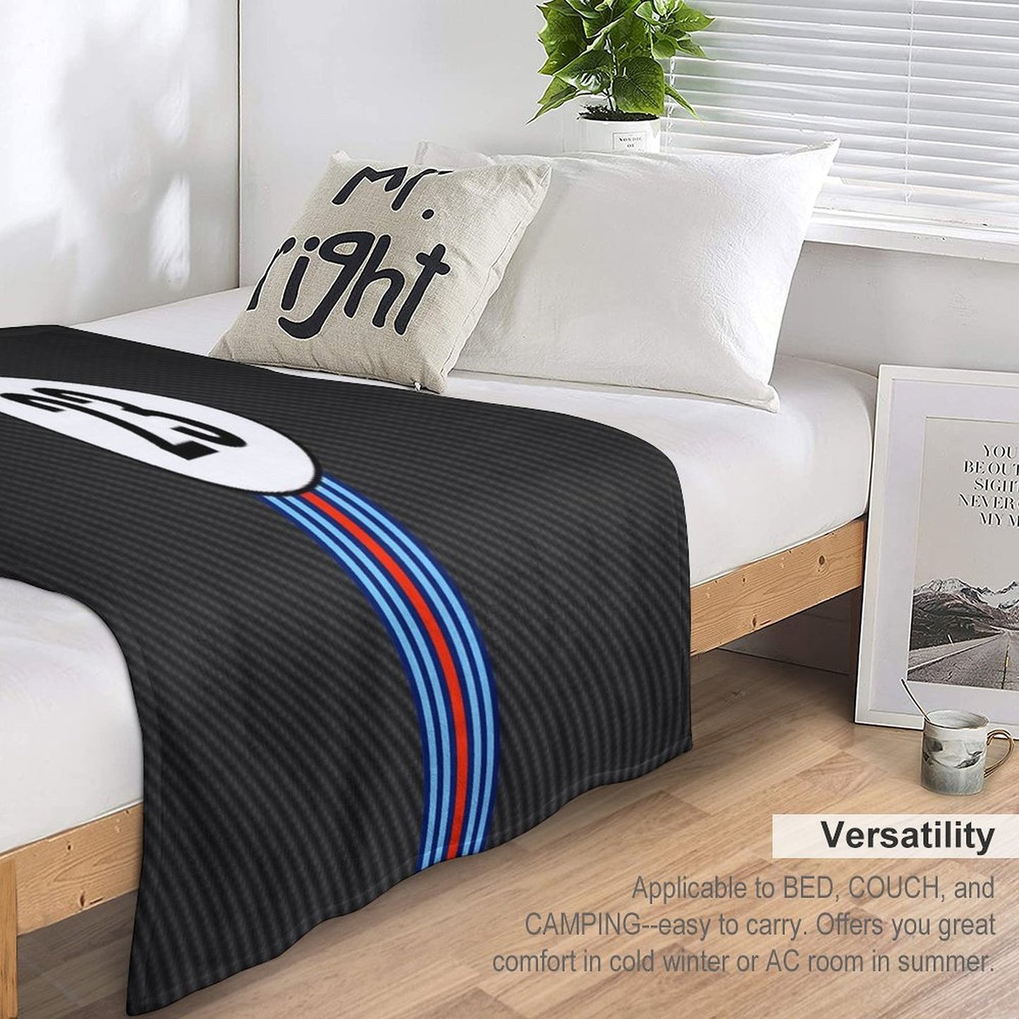 Racing Stripes Carbon Background 23 Throw Blanket