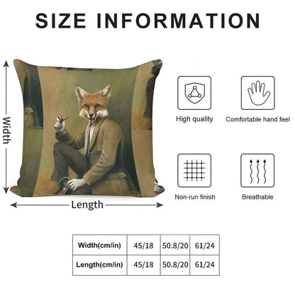 Vintage Mr Fox Soft Skin-Friendly Throw Pillow