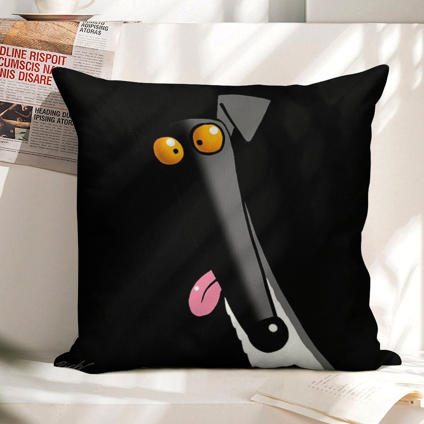 Derp in The Dark Linen Throw Pillow Cover