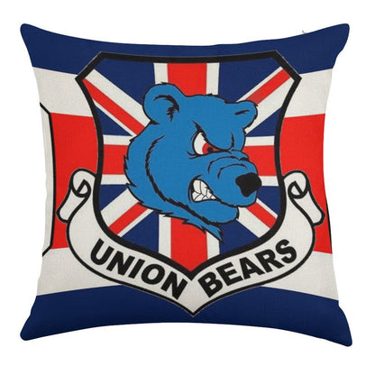 Union Bears Linen Throw Pillow Cover