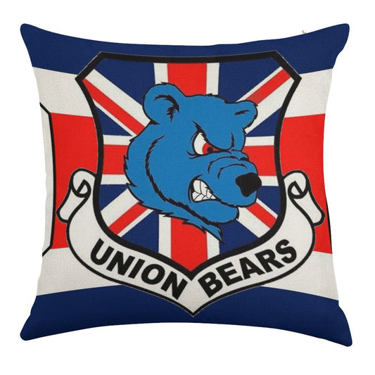 Union Bears Linen Throw Pillow Cover
