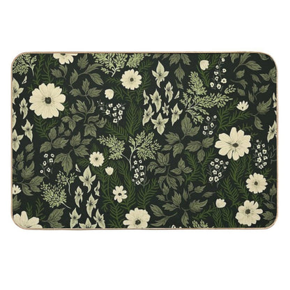 Woodland Nouveau Pattern Forest Green  Toxin-Free Bath Mat
