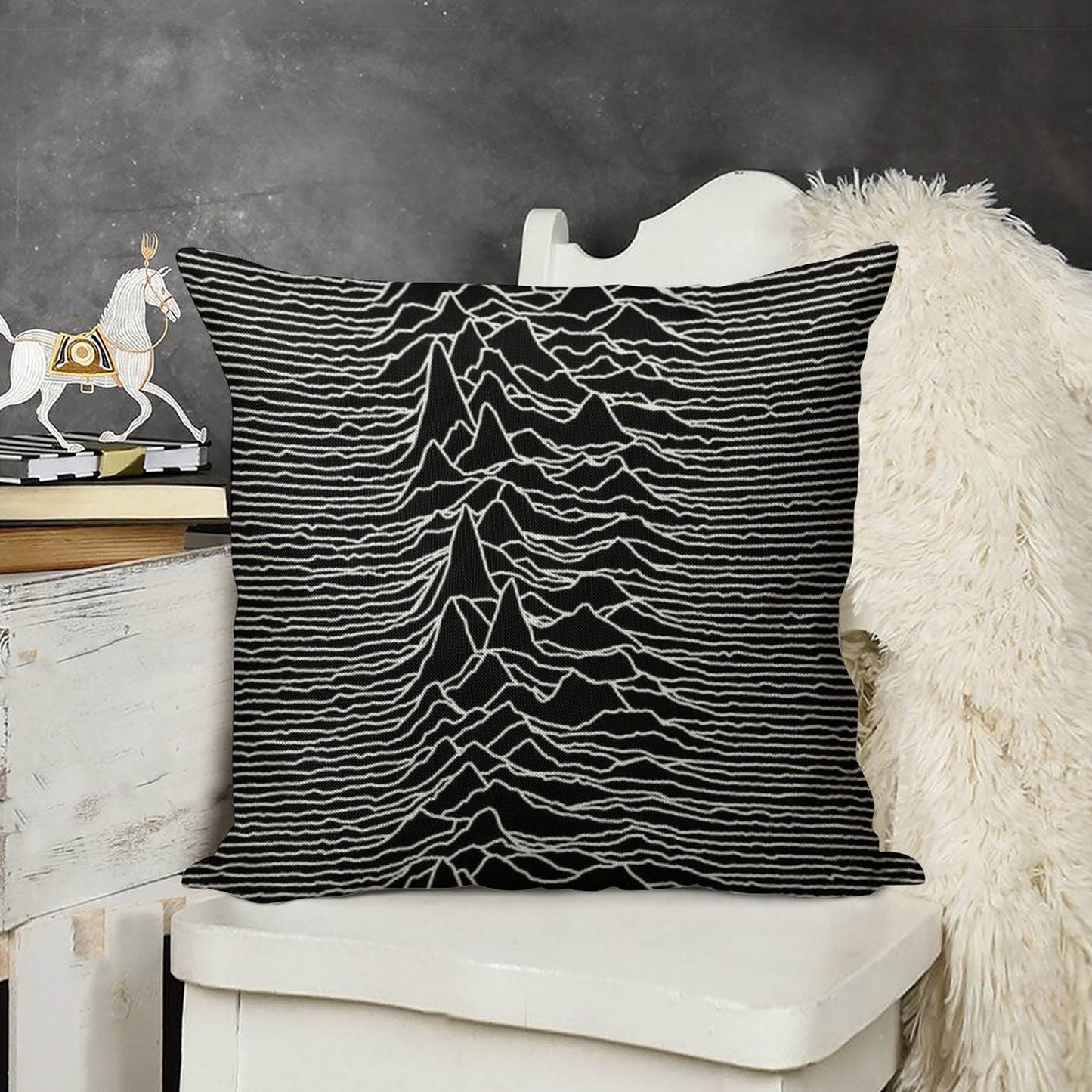 Unknown Pleasures [J01] Linen Throw Pillow Cover