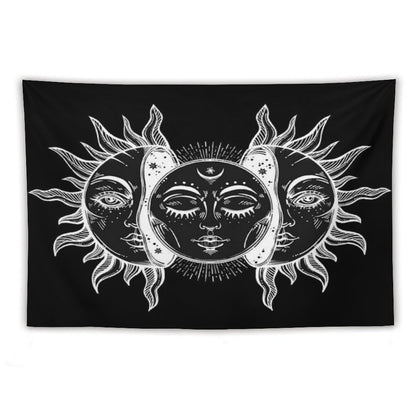Vintage Sun And Moon Solar Eclipse Tapestry