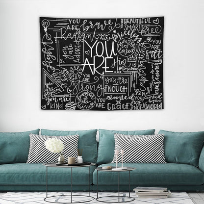 You Are Enough Black Tapestry