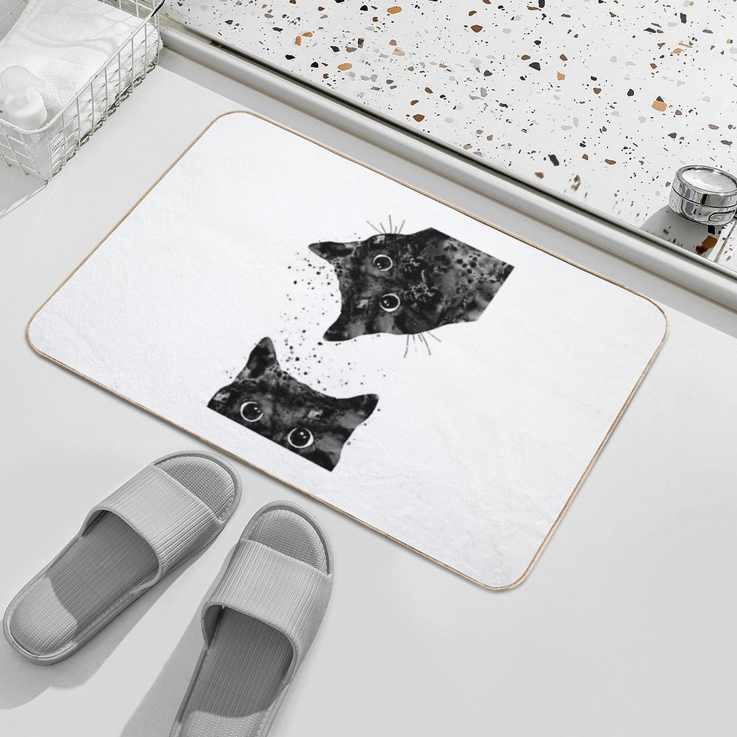 Peeking Cat Bath Mat