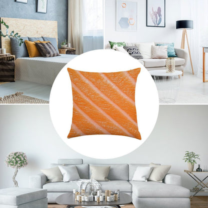 Salmon Sushi  Sashimi Linen Throw Pillow Cover