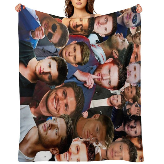 Jensen Ackles Photo Collage Throw Blanket