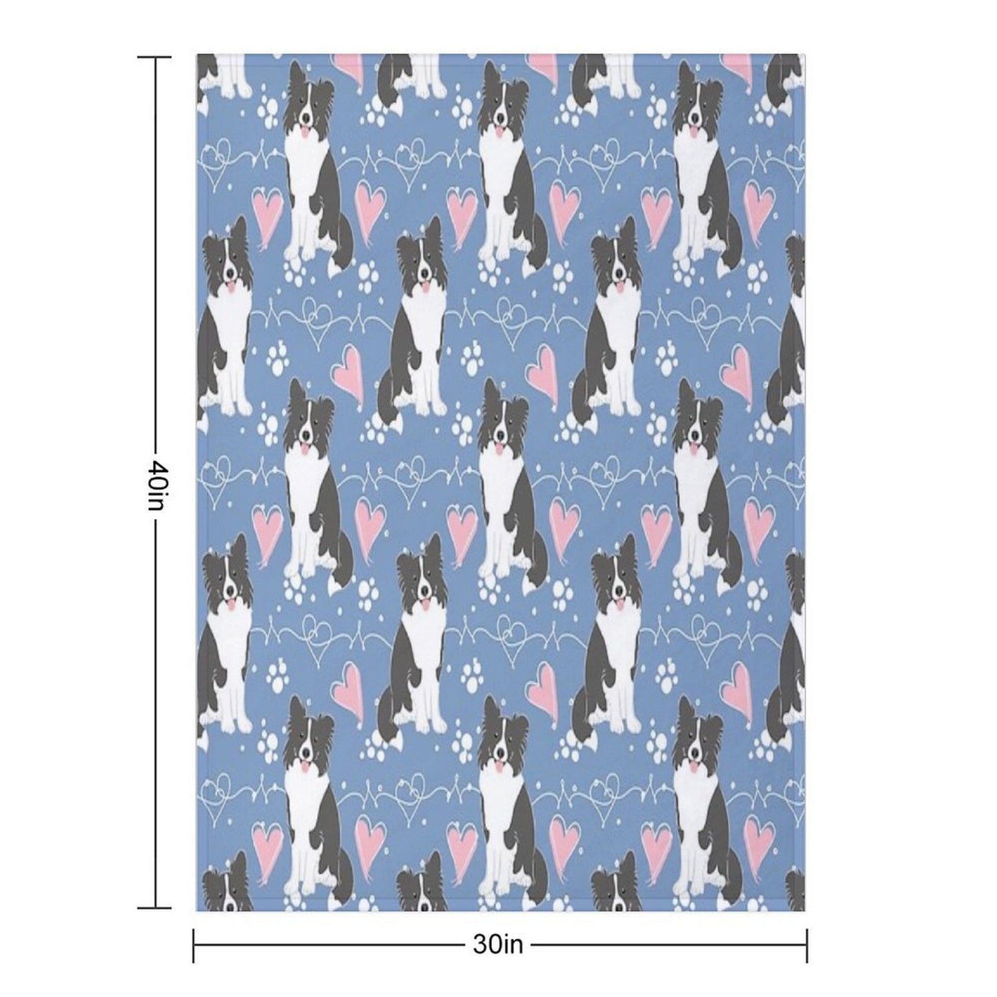 LOVE Border Collie - Black And White 3 Throw Blanket