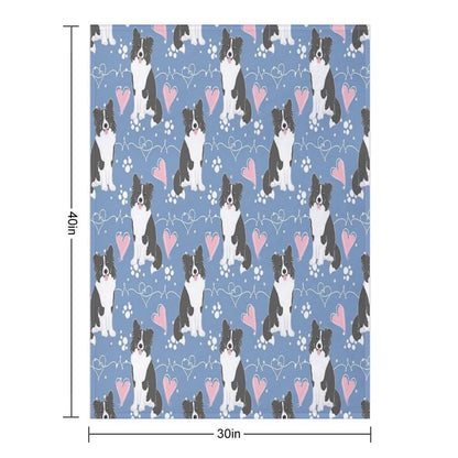 LOVE Border Collie - Black And White 3 Throw Blanket