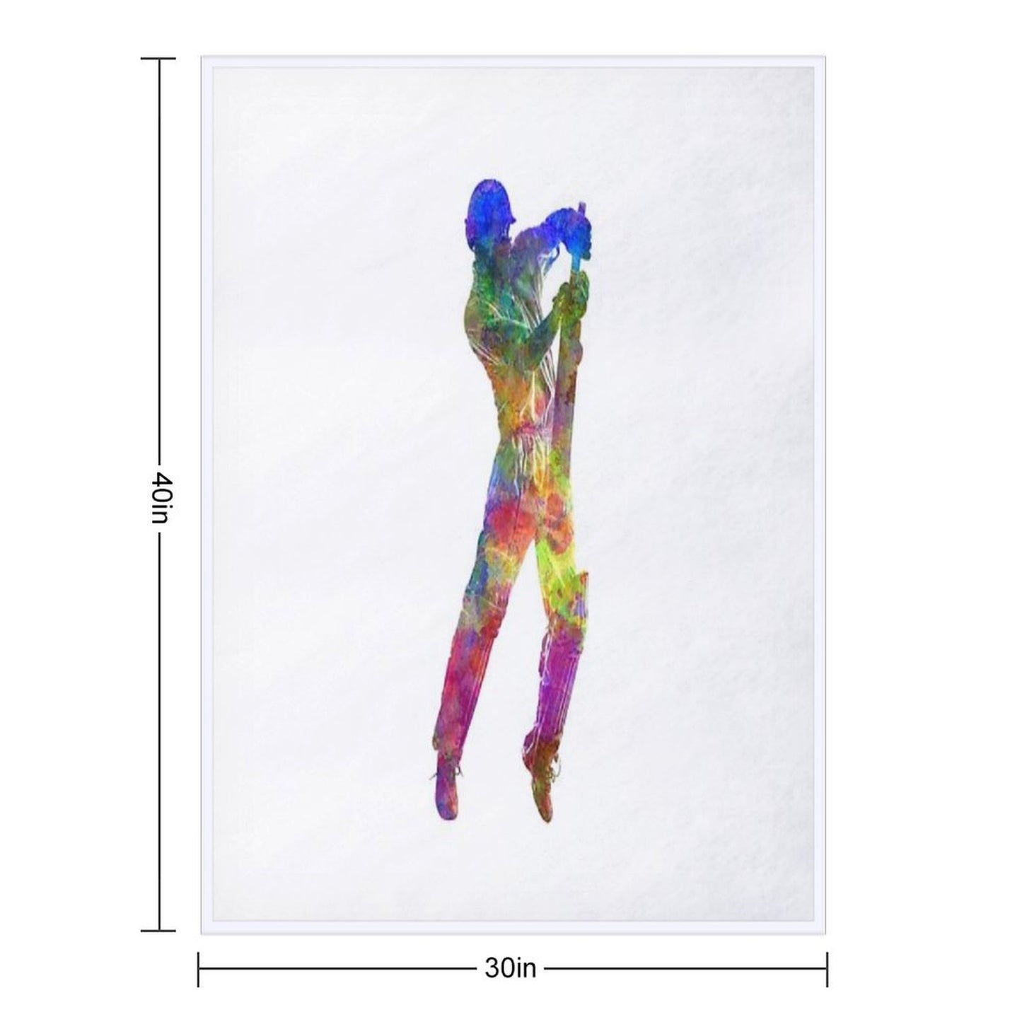 Cricket Player Batsman Silhouette 05 Throw Blanket