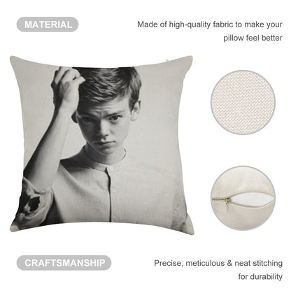 Thomas Brodie-Sangster 9 Linen Throw Pillow Cover