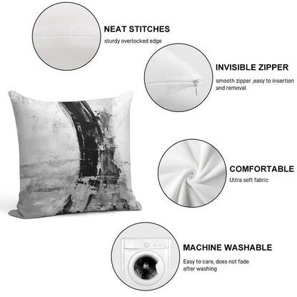 Gray Abstract Soft Gift Ready Throw Pillow
