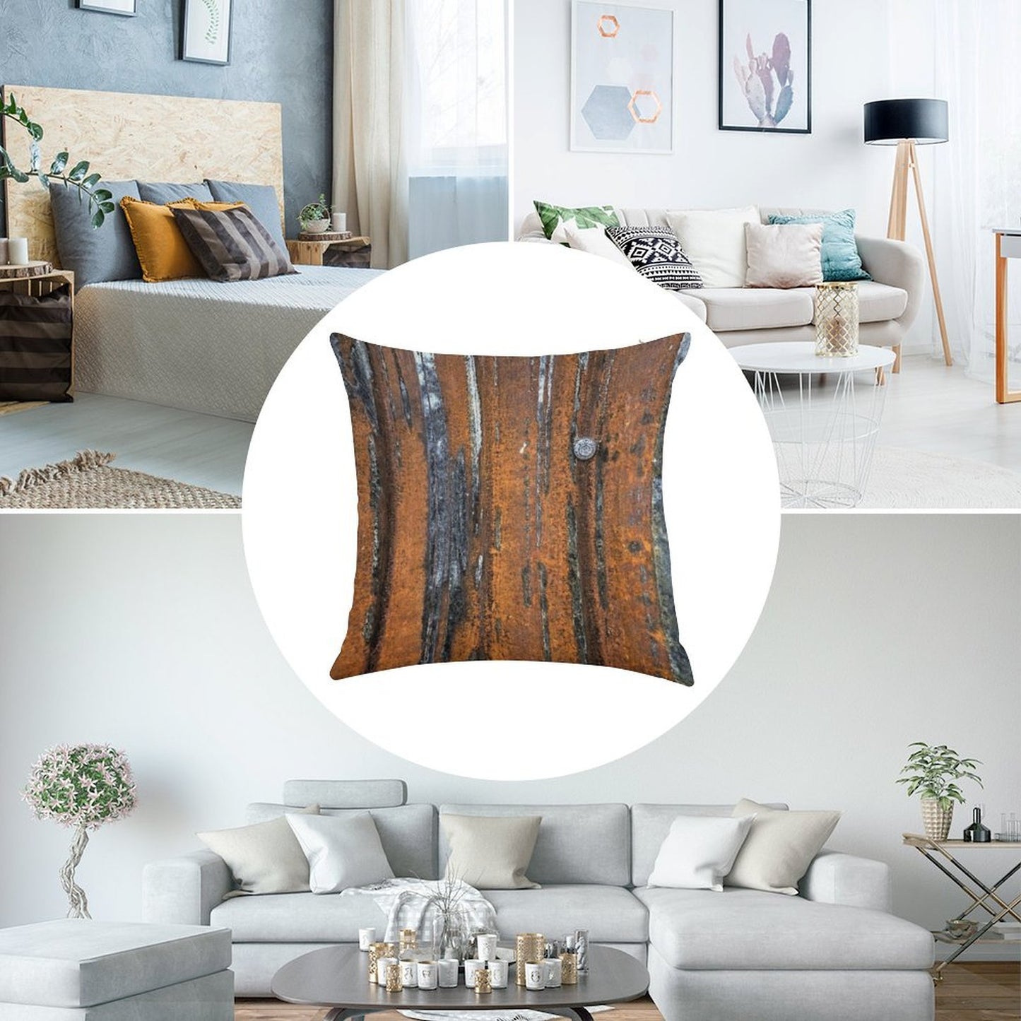 Rust Linen Throw Pillow Cover