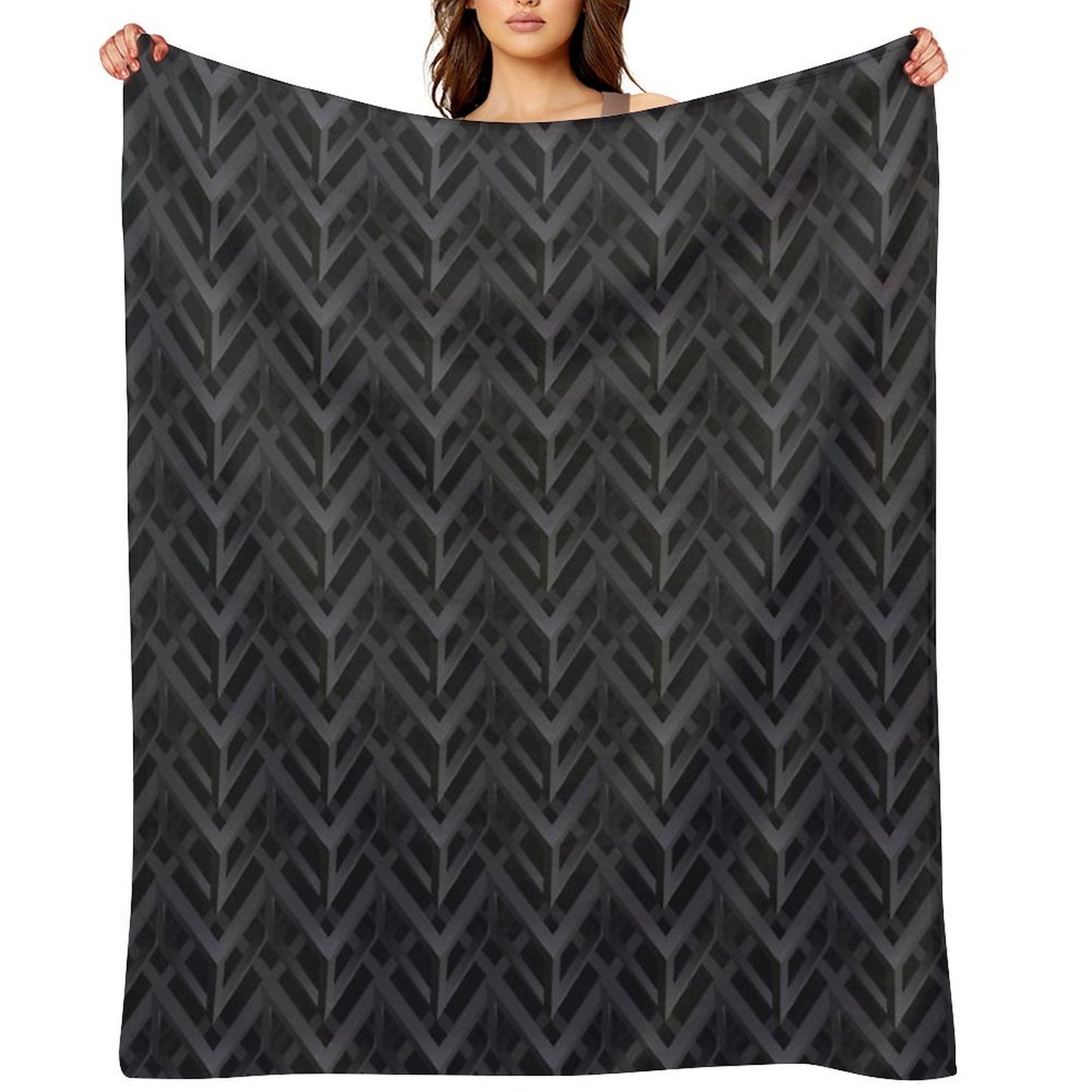 Abstract Pattern 3d Geometric Figures. Throw Blanket