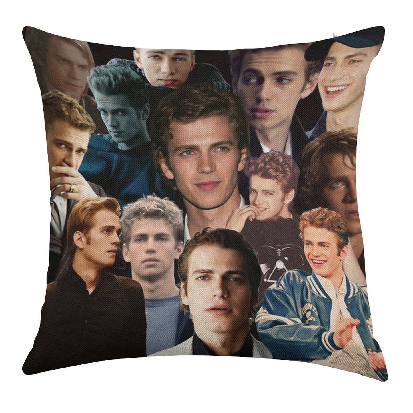 Hayden Christensen Hot Collage Linen Throw Pillow Cover