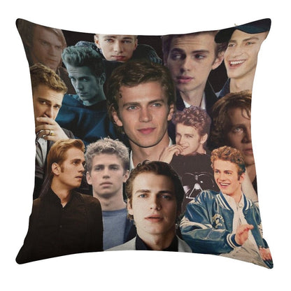 Hayden Christensen Hot Collage Linen Throw Pillow Cover