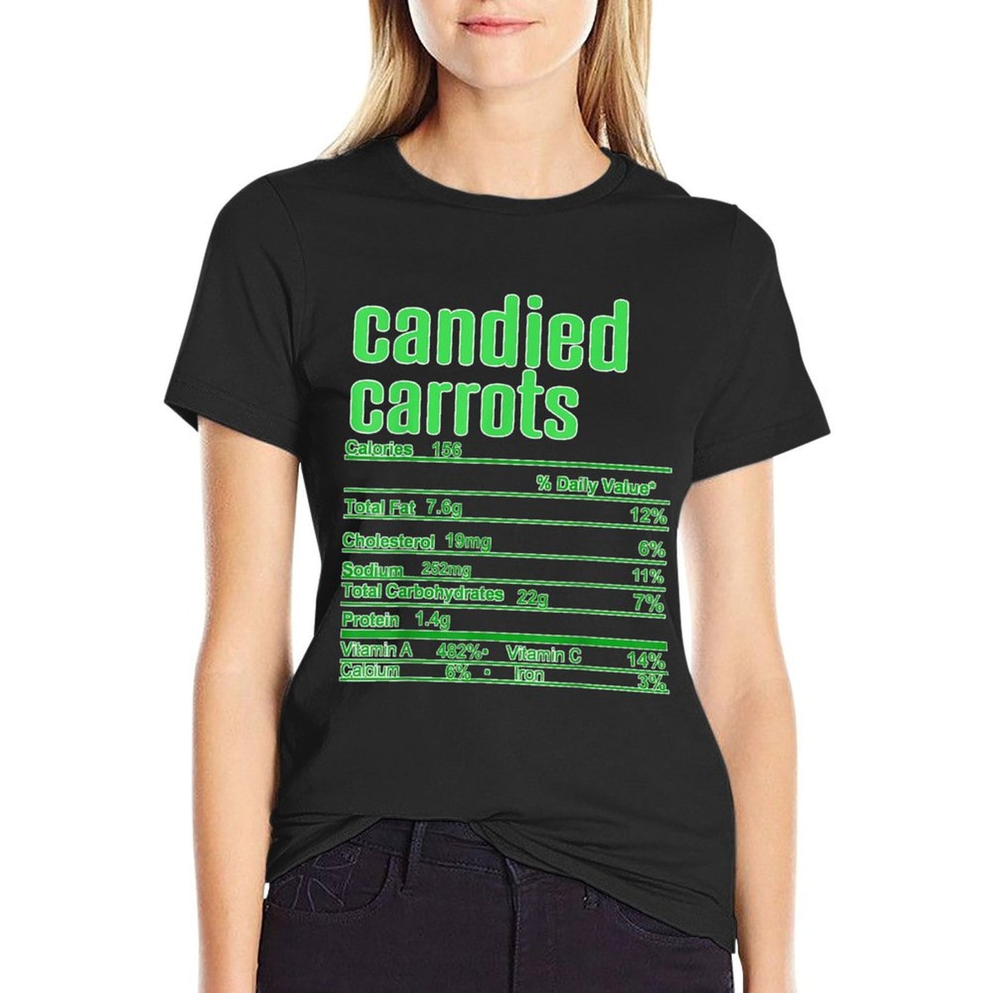 Thanksgiving Christmas Candied Carrots Nutrition Fact  Graphic-printed T-Shirt