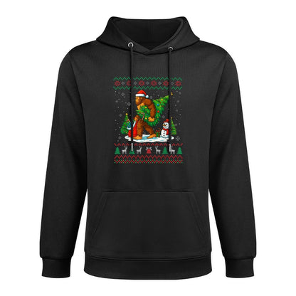 Bigfoot Santa Ugly Christmas Tree Funny Xmas Lights Men Kids Unisex Design Hoodie