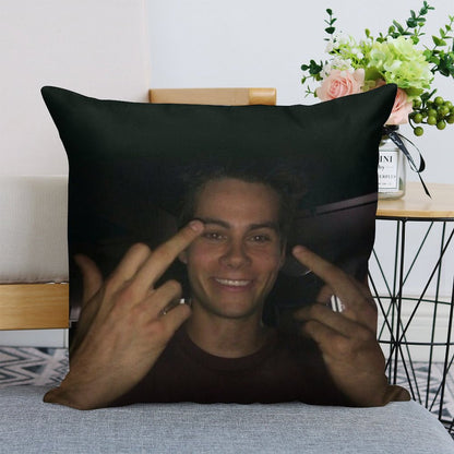 Dylan O’brien Middle Fingers Linen Throw Pillow Cover