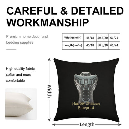 Harrow Chassis Blueprint Warframe Tennocon Meme Linen Throw Pillow Cover