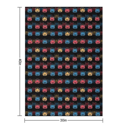 MIATA PATTERN BLACK Throw Blanket
