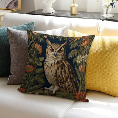 Vintage Forest Owl William Morris Style Soft Style Accent Throw Pillow