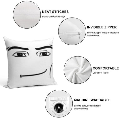 The Man Face Soft Reinforced Edging Throw Pillow