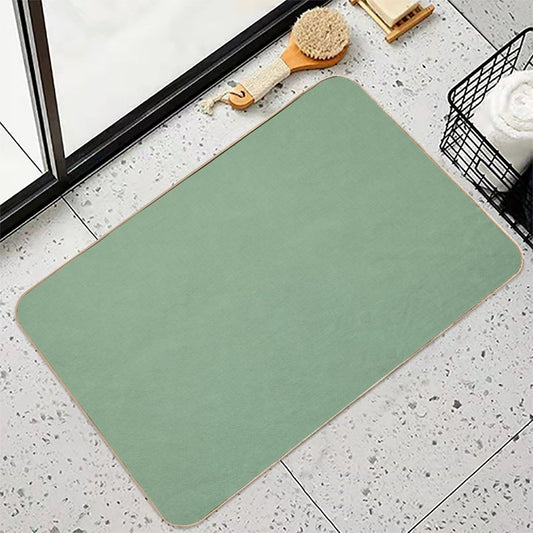 Textured Muted Green. Bath Mat