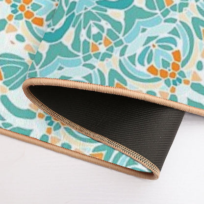 Orange And Turquoise Clarity Mandala Bath Mat