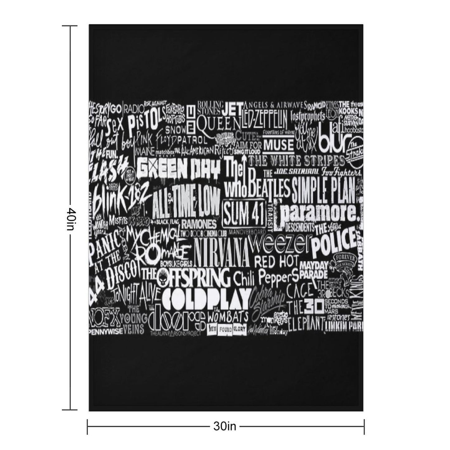 Band Name Collage Throw Blanket