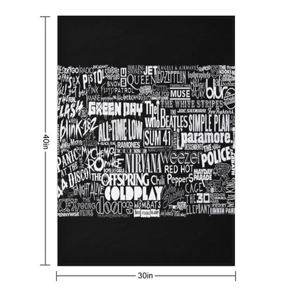 Band Name Collage Throw Blanket