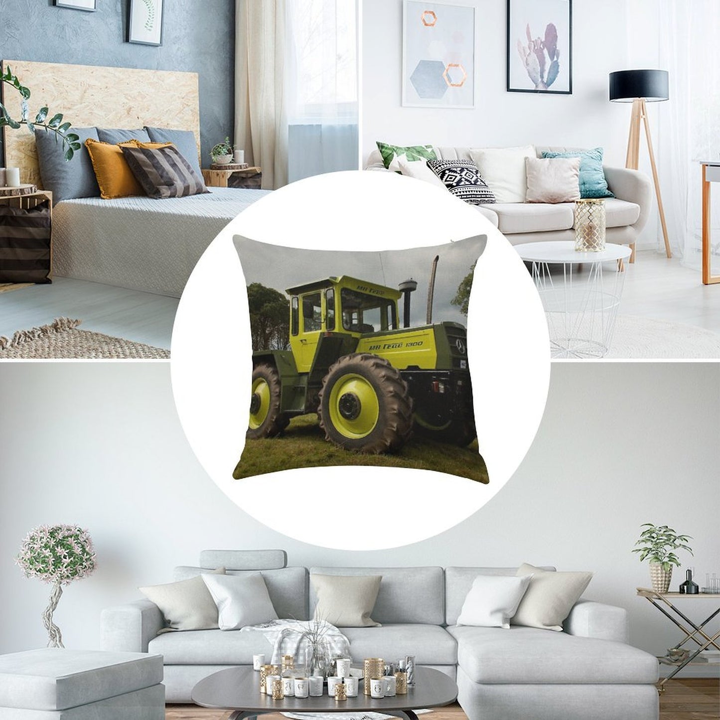 The MB-trac1300 Tractor Linen Throw Pillow Cover