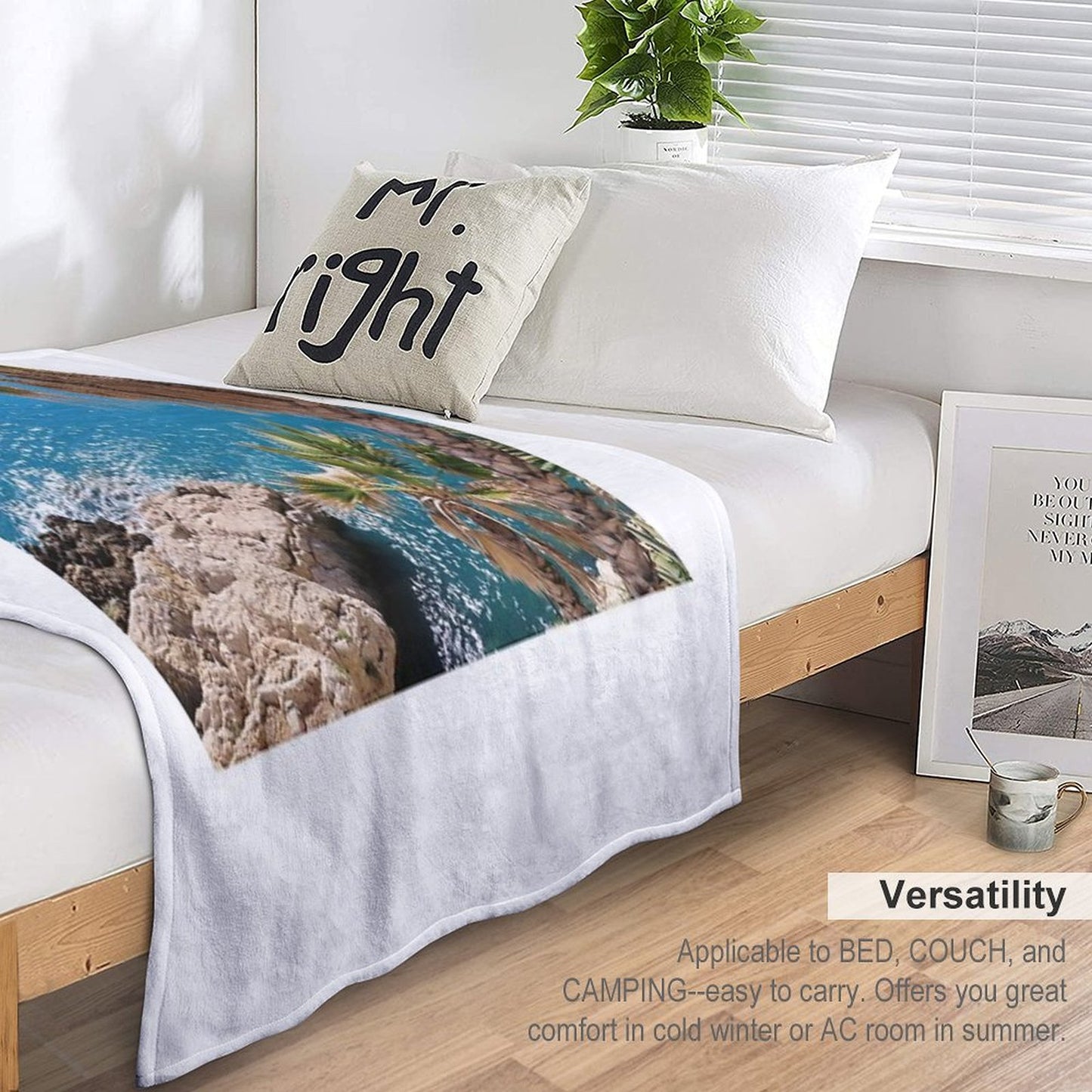 French Riviera Palms Throw Blanket