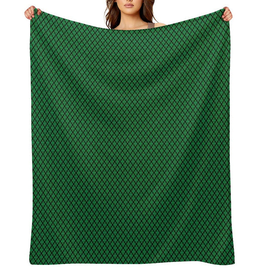 Green And Black Medallions Throw Blanket