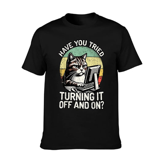 Tech Support Humor I Cat Tech Engineer I Computer IT Guy T-Shirt