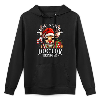 Very Merry Doctor Reindeer Matching Christmas Unisex Design Hoodie