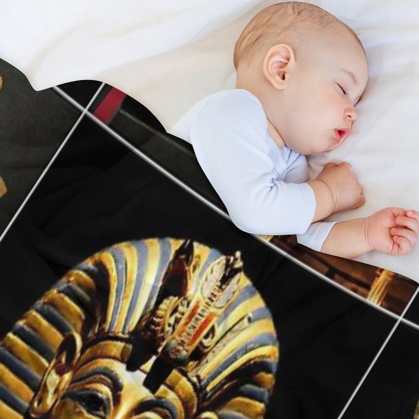 King Tutankhamun Artifacts Throw Blanket