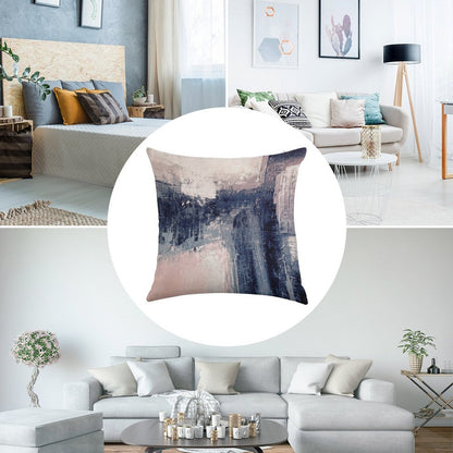 Pink And Navy 1 Linen Throw Pillow Cover